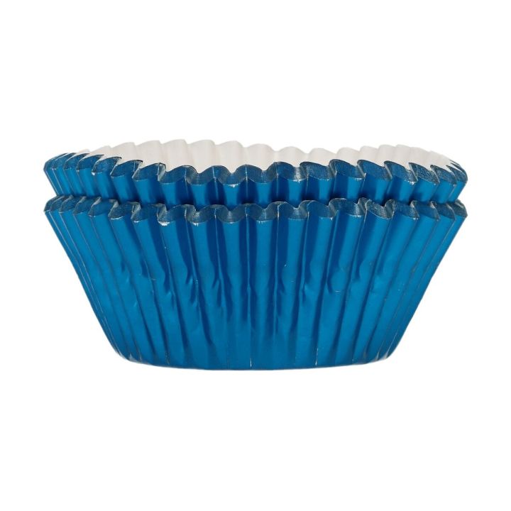 48 Caissettes à Cupcakes metal bleu