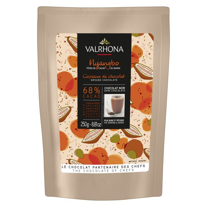 Copeaux Chocolat noir Valrhona Nyangbo 68% 250g