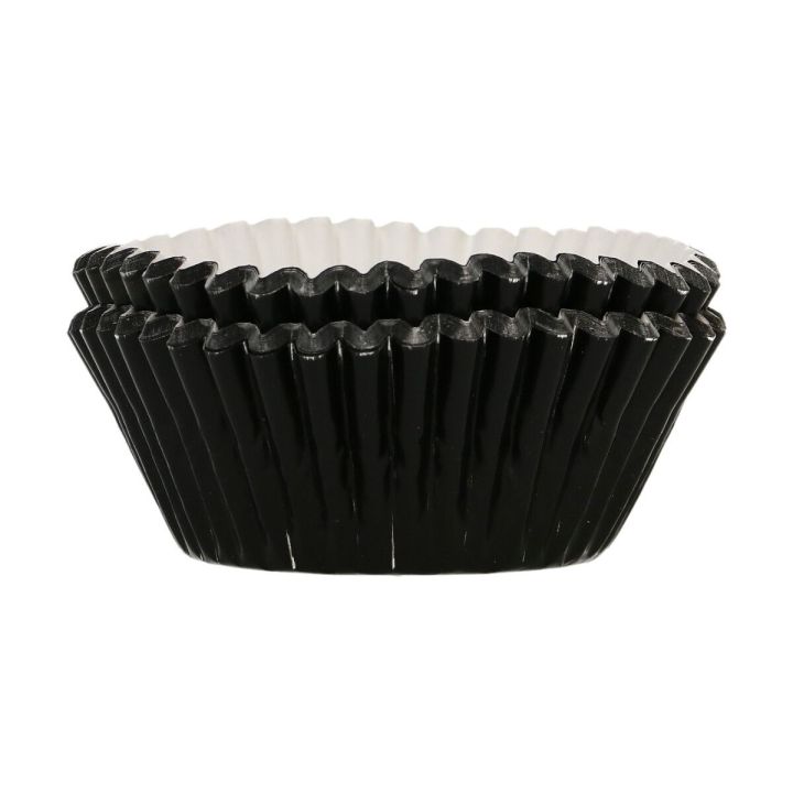 48 moldes de metal negro para cupcakes