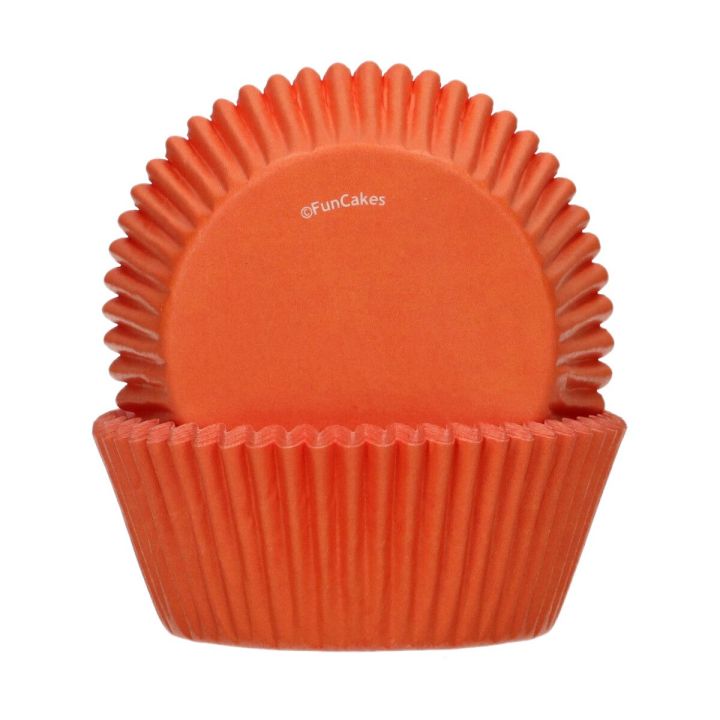 48 orangefarbene Cupcake-Förmchen