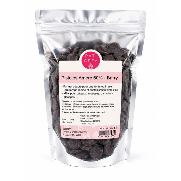 Cacao Barry Amer 60% Chocolat noir Pistoles 500g