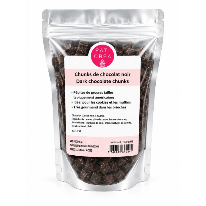 Chunk de chocolat noir 300g - PATICREA