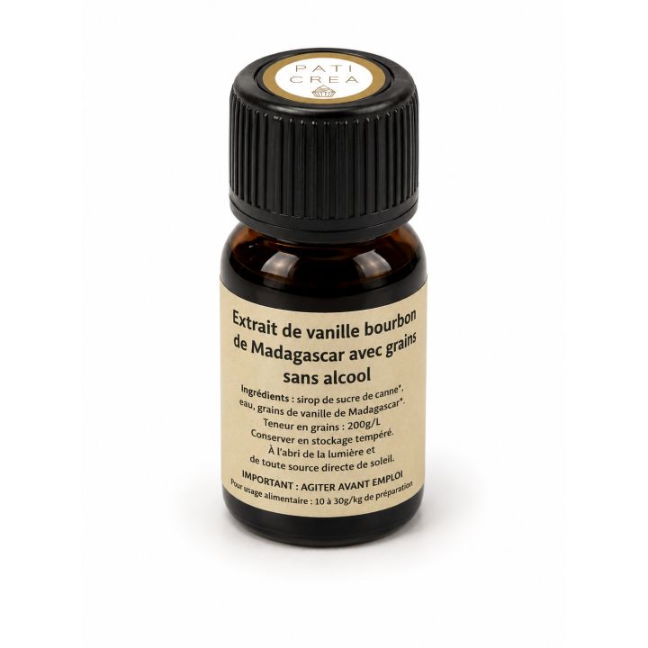 Extrait de vanille bourbon de Madagascar avec grains sans alcool