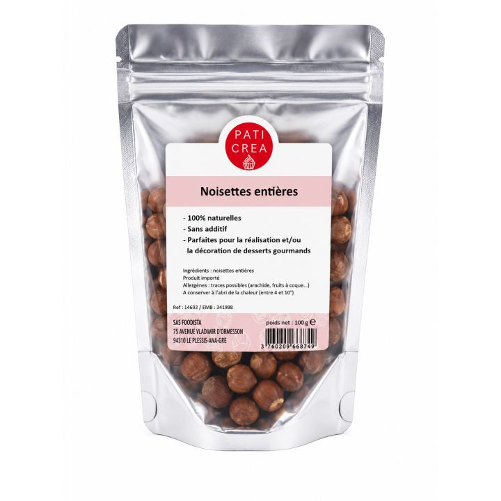 Noisettes entières 100 g - PATICREA