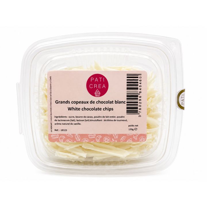 Grands copeaux de Chocolat Blanc Paticréa - 130g