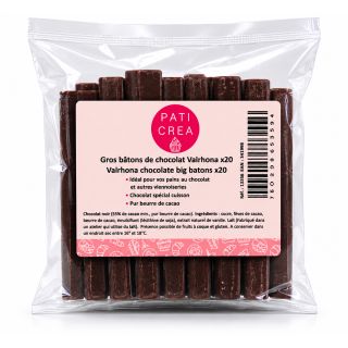 20 gros bâtons de chocolat noir 55% 5.5 g Valrhona