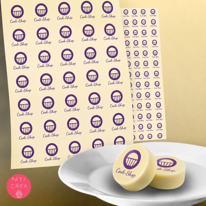 Stampare su foglio A4 e trasferire su cioccolato bianco