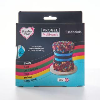 6 Progel Essential Rainbow Dust Gel Food Coloring
