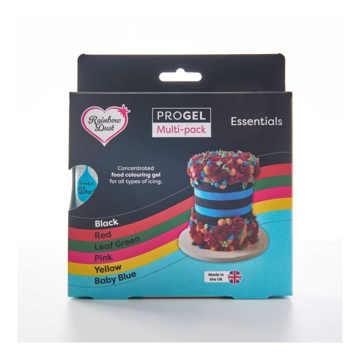 6 Progel Essentiel colorant alimentaire gel Rainbow Dust