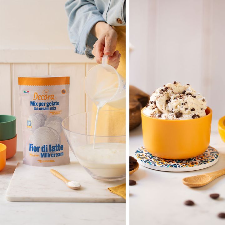 Mix crème glacé parfum fleur de lait prêt à l'emploi