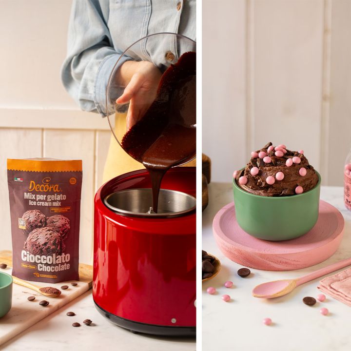 Mix crème glacé parfum chocolat prêt à l'emploi
