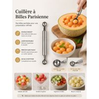 Colher parisiense de aço inoxidável com cabo duplo