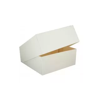 Caixa de pastelaria branca, 32 cm de altura, 10 cm de largura