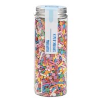 Mistura de confeitos para bolo arco-íris