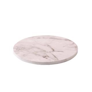 Fond rond épais blanc marbré pour gâteaux 25cm