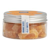 Fatias de laranja em gelatina