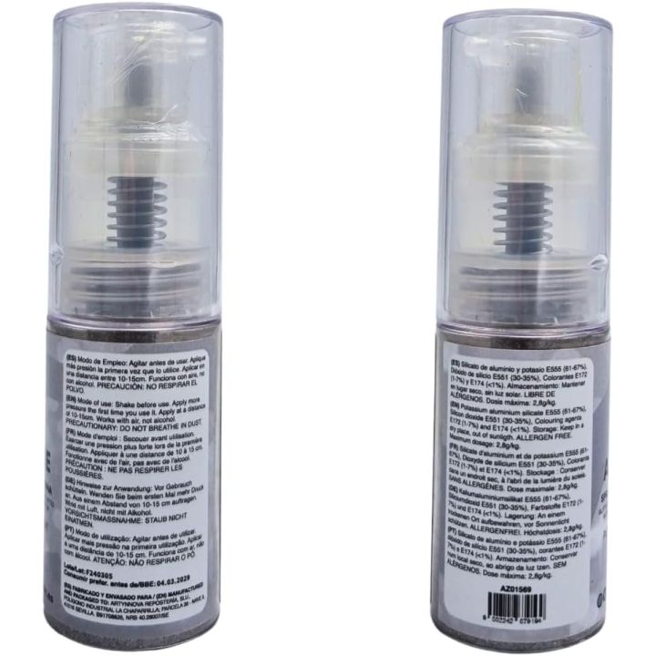 Spray de glitter prateado Azucren