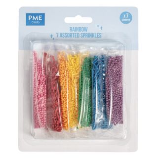 Assortiment arc-en-ciel décors et billes en Sucre PME