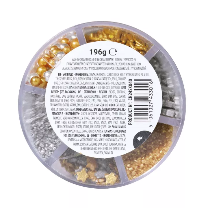 Assortiment sprinkles Noël doré/ argent