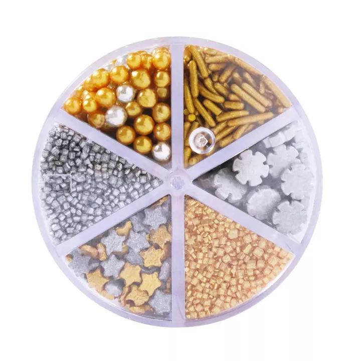 Assortimento di decorazioni natalizie oro/argento