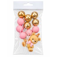 Ourson noeud rose boules décoratives