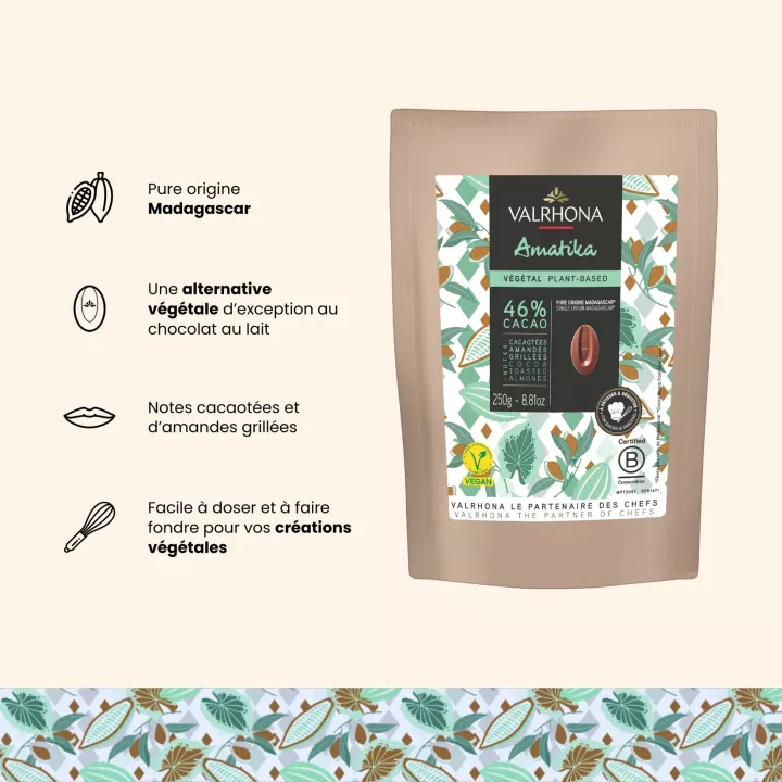 copy ofBloco Valrhona de Chocolate ao Leite Vegano Amatika 46% 200g