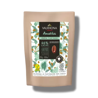 Amatika 46% Chocolat au lait vegan Valrhona fèves 250g