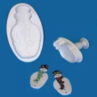 2 Cortadores de Biscoito de Boneco de Neve com Ejetor