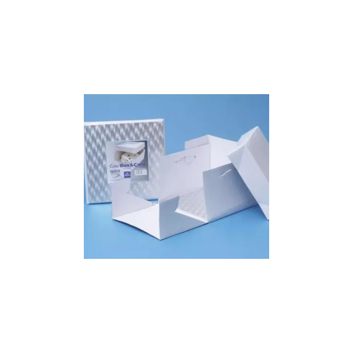 Schachtel, 20 cm hoch, 15 cm breit, mit quadratischem Kuchenboden