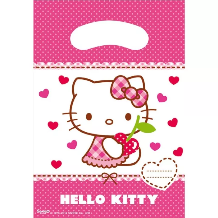 Sacolas de presente Hello Kitty com estampa de cereja