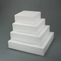 Decoração falsa para bolo - Topo de bolo quadrado em poliestireno, 30 x 30 x 7,5 cm