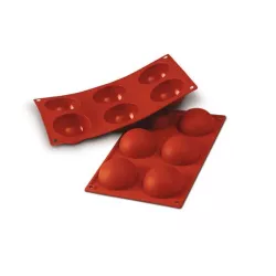 Molde de silicone semiesférico de 6 cavidades, 70 mm