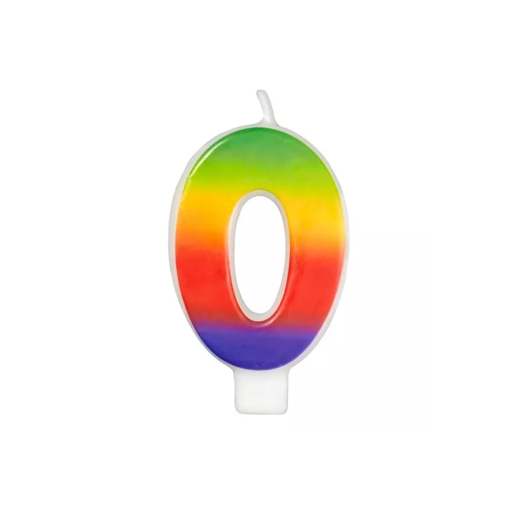 Number 0 Rainbow Candle* @