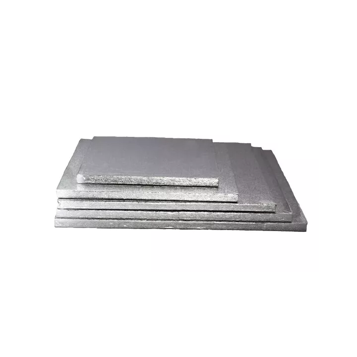 Base quadrata spessa color argento, 30 cm
