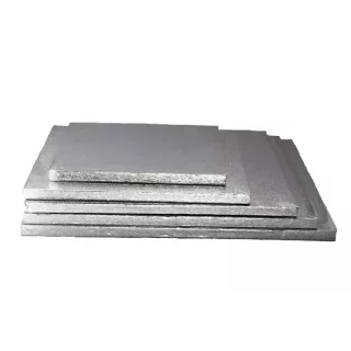 Base quadrada prateada espessa de 38 cm