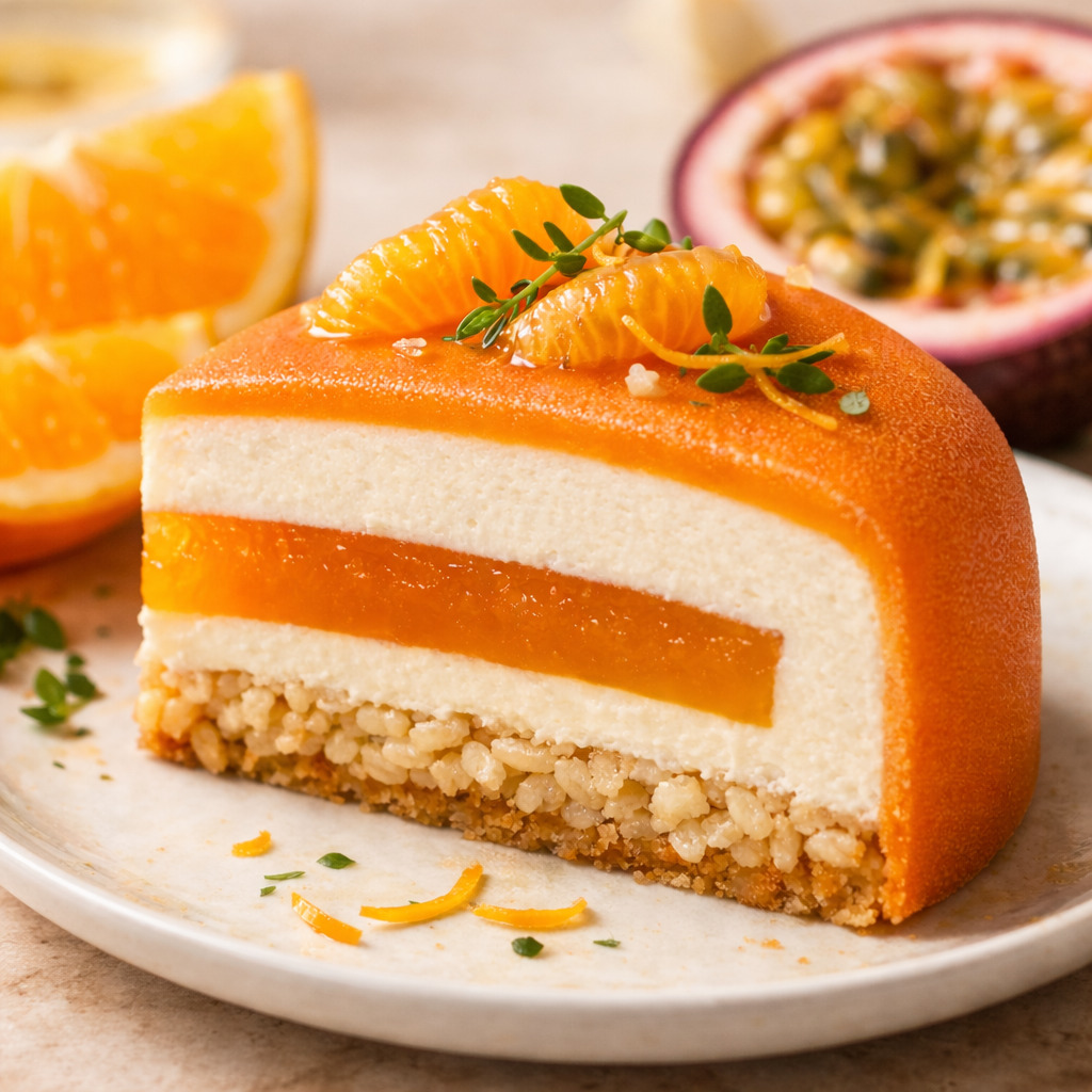 Entremets orange – passion 🍊